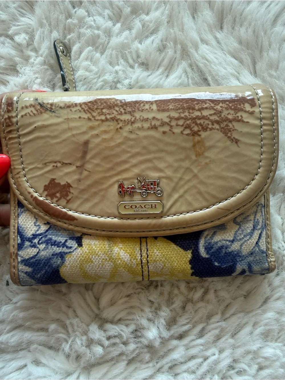 RARE Coach Floral Compact tri fold Wallet
